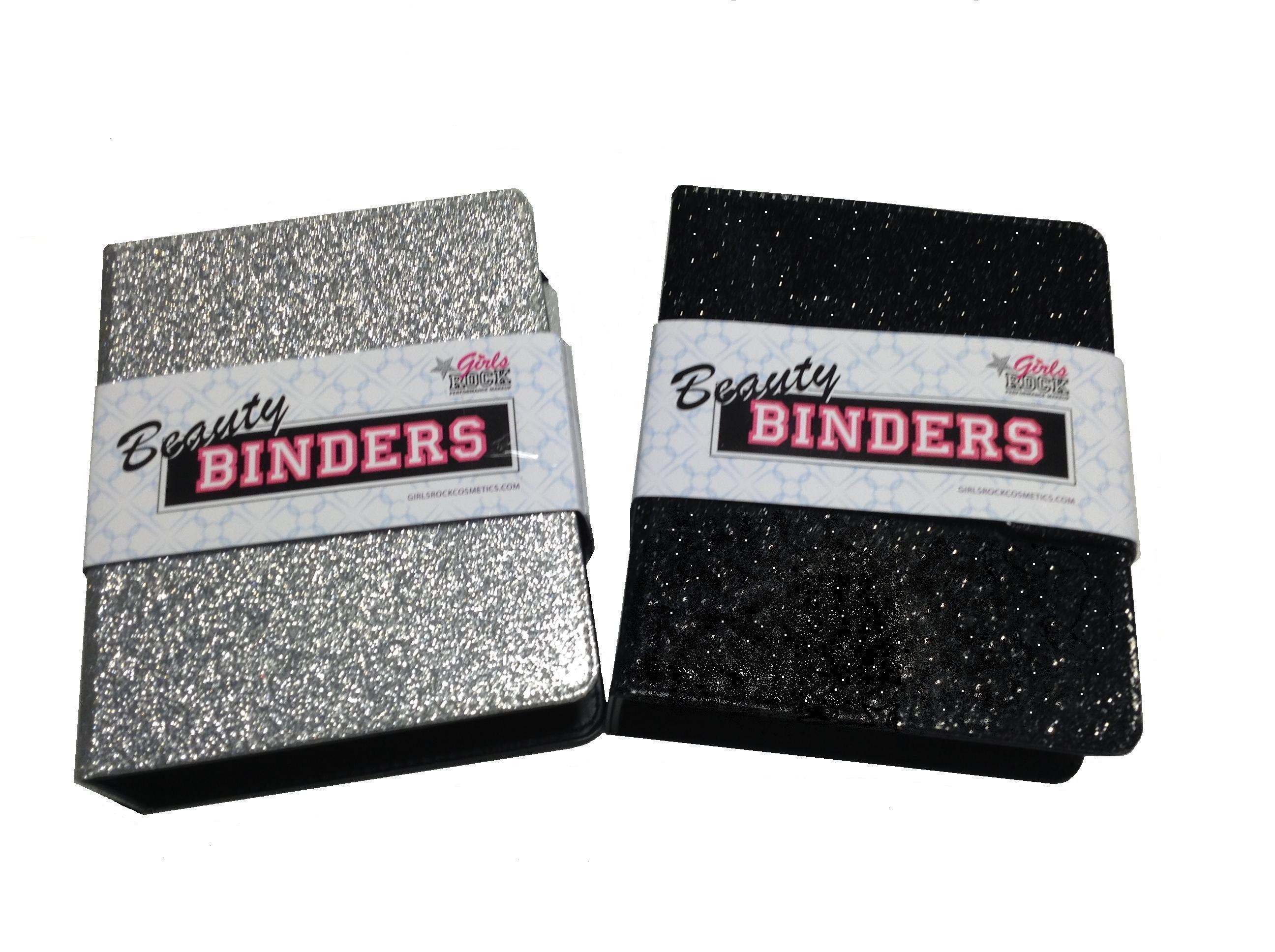 black and silver binders